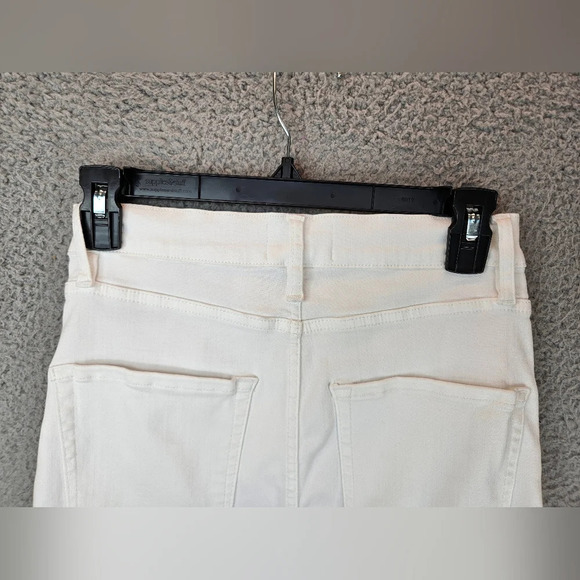 Frame Mini Skirt Womens Sz 1 White Raw Hem Casual Comfort Stretch Straight - Picture 7 of 10